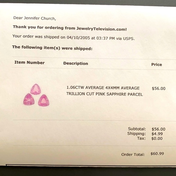 1.06ct Pink Sapphire trillion cut parcel. Set of 3 - Picture 2 of 3